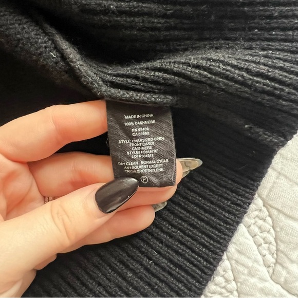 Theory - Cashmere Oversized Open-Front Cardigan - Black - Picture 6 of 10